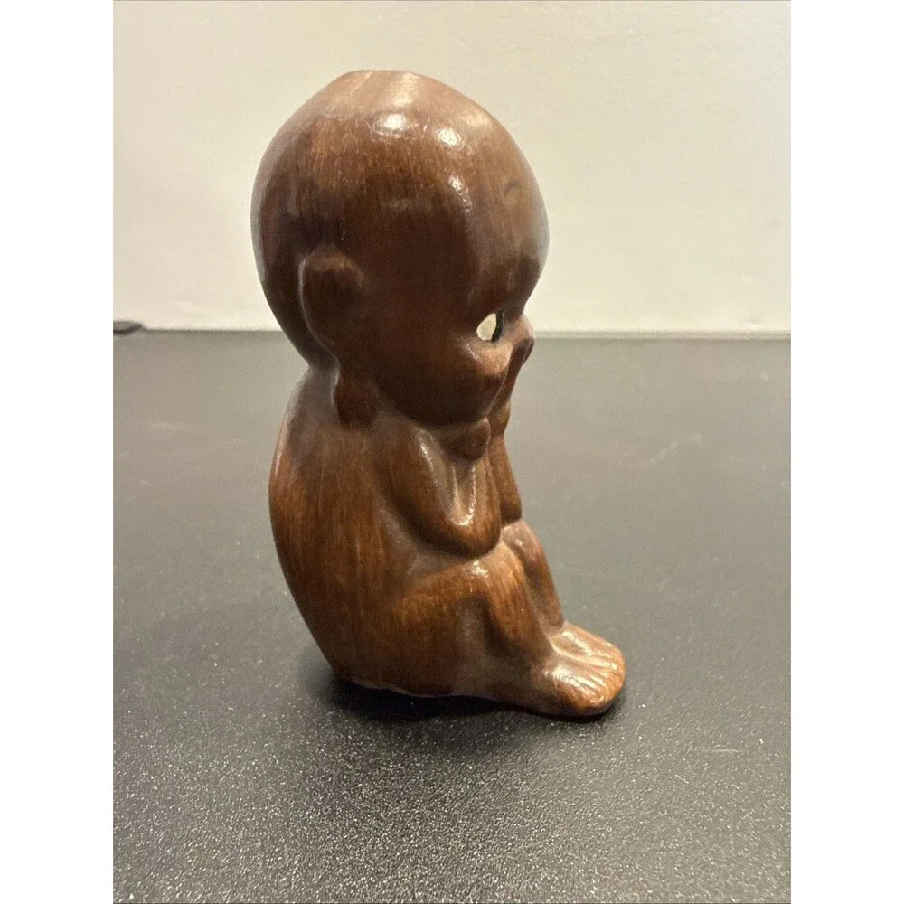 Kewpie The Thinker Souvenir Of Germany Brown CRACK